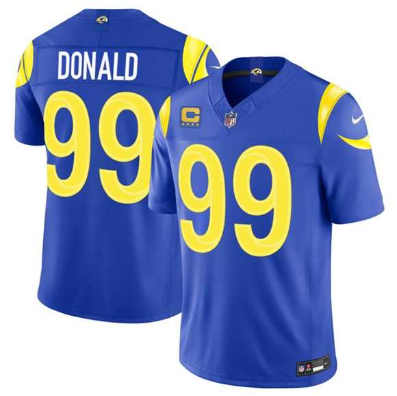 Men%27s Los Angeles Rams #99 Aaron Donald Royal 2026 F.U.S.E. With 4- Star C Patch Vapor Limited Stitched Jersey Dzhi