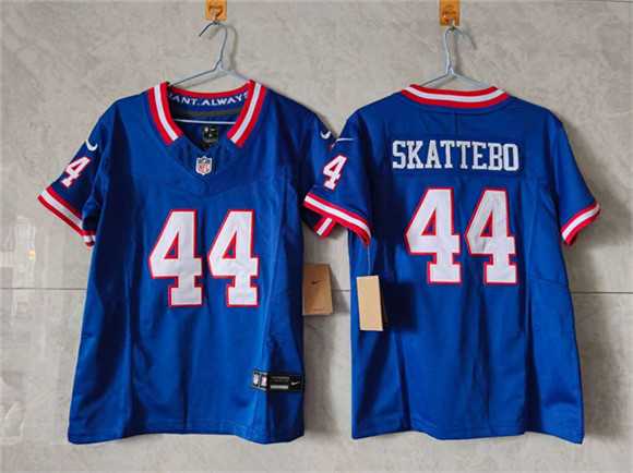 Women%27s New York Giants #44 Cam Skattebo Blue F.U.S.E. Throwback Limited Stitched Jersey