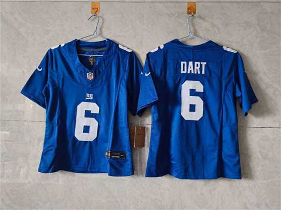 Women%27s New York Giants #6 Jaxson Dart Blue F.U.S.E. Vapor Limited Stitched Jersey
