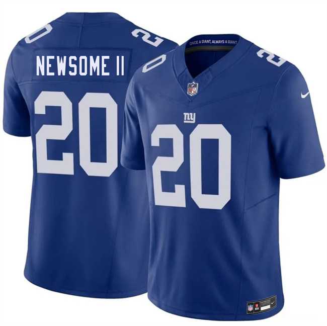 Men%27s New York Giants #20 Greg Newsome II Blue 2026 F.U.S.E. Vapor Untouchable Limited Stitched Jersey Dzhi