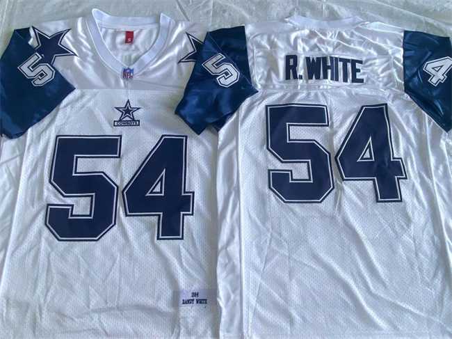 Men%27s Dallas Cowboys #54 Randy White White Throwback Stitched Jersey