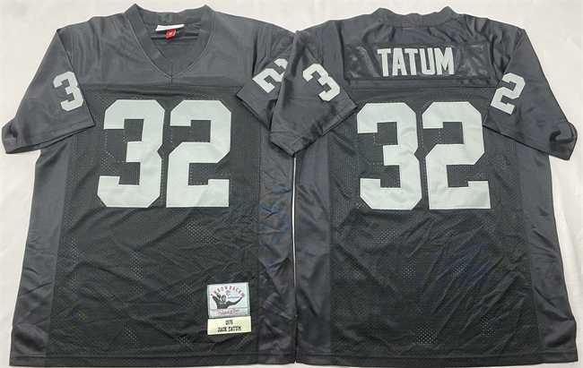 Men%27s Las Vegas Raiders #32 Jack Tatum Black Throwback Stitched Football Jersey