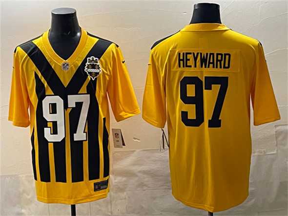 Men%27s Pittsburgh Steelers #97 Cameron Heyward Gold 1933 Throwback Alternate Stitched Game Jersey