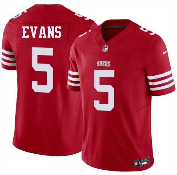 Men%27s San Francisco 49ers #5 Mike Evans Red 2026 F.U.S.E. Vapor Untouchable Limited Stitched Jersey Dzhi