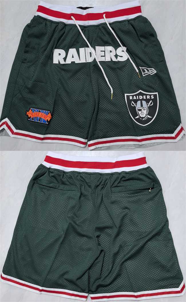 Men%27s Las Vegas Raiders Black Shorts (Run Small)