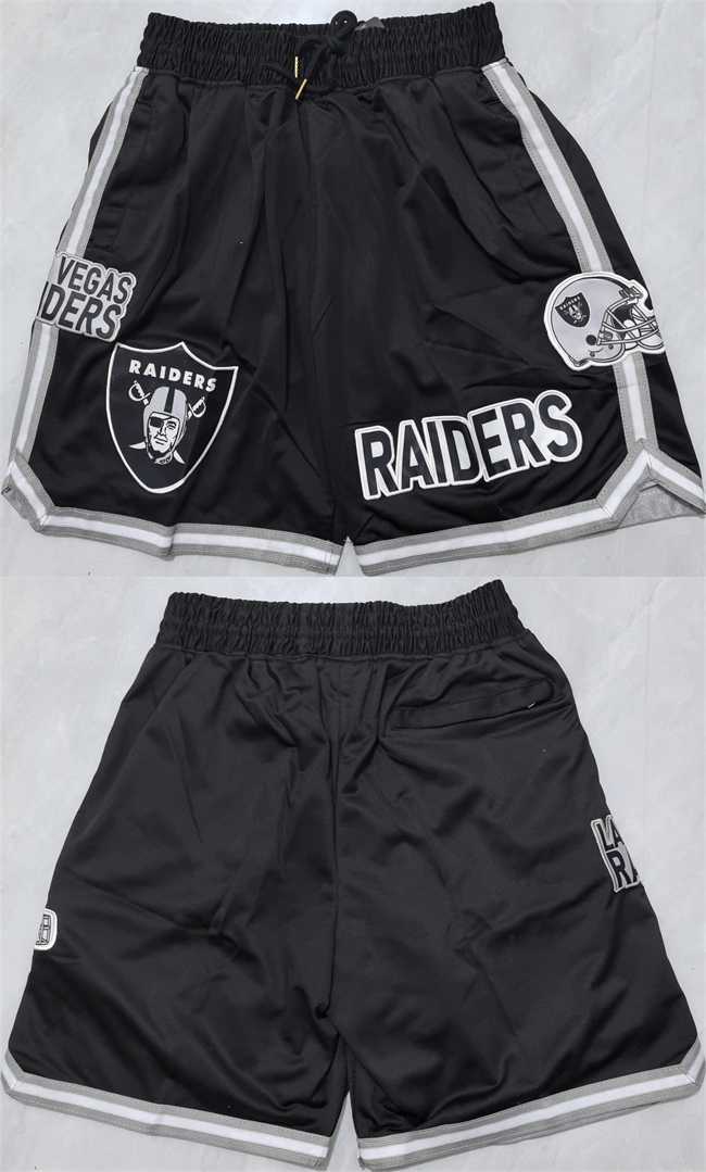 Men%27s Las Vegas Raiders Black Shorts (Run Small)1