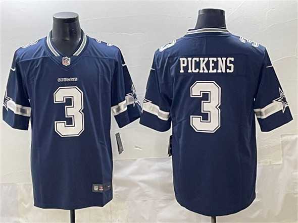 Men%27s Dallas Cowboys #3 George pickens Navy 2025 Vapor Untouchable Limited Football Stitched Jersey