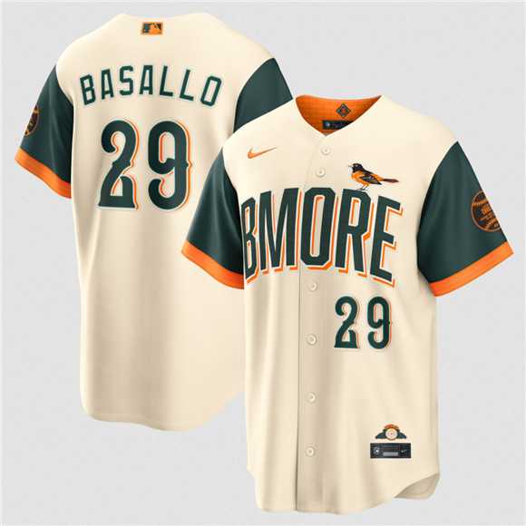 Men%27s Baltimore Orioles #29 Samuel Basallo Natural 2026 City Connect Stadium Stitched Jersey Dzhi
