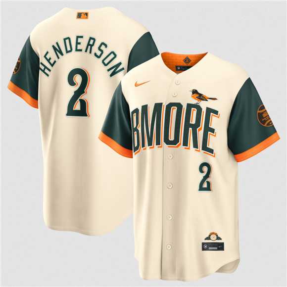Men%27s Baltimore Orioles #2 Gunnar Henderson Natural 2026 City Connect Stadium Stitched Jersey Dzhi