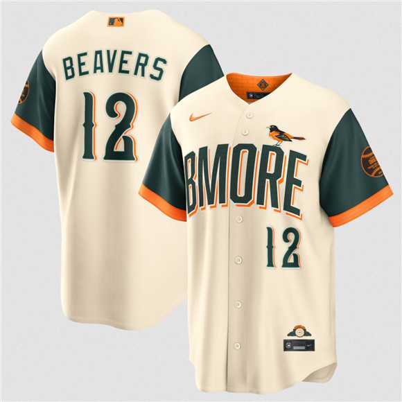 Men%27s Baltimore Orioles #12 Dylan Beavers Natural 2026 City Connect Stadium Stitched Jersey Dzhi