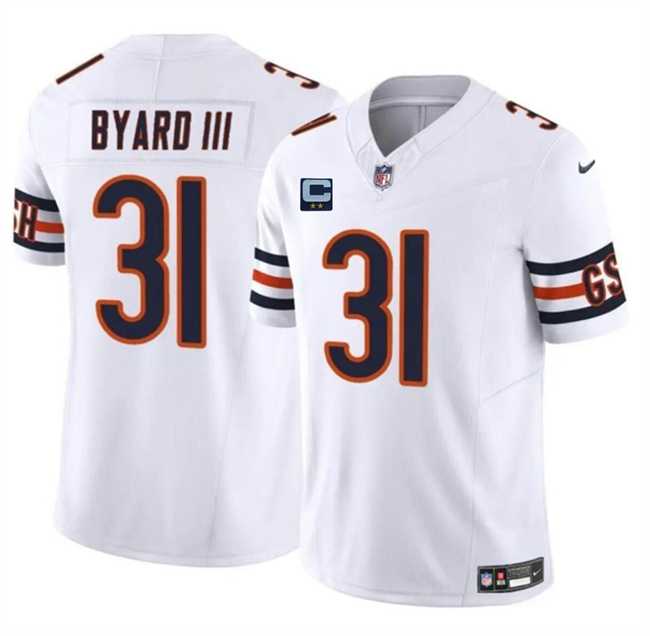 Men%27s Chicago Bears #31 Kevin Byard III White 2025 F.U.S.E. With 2-Star C Patch Vapor Untouchable Limited Stitched Jersey Dzhi