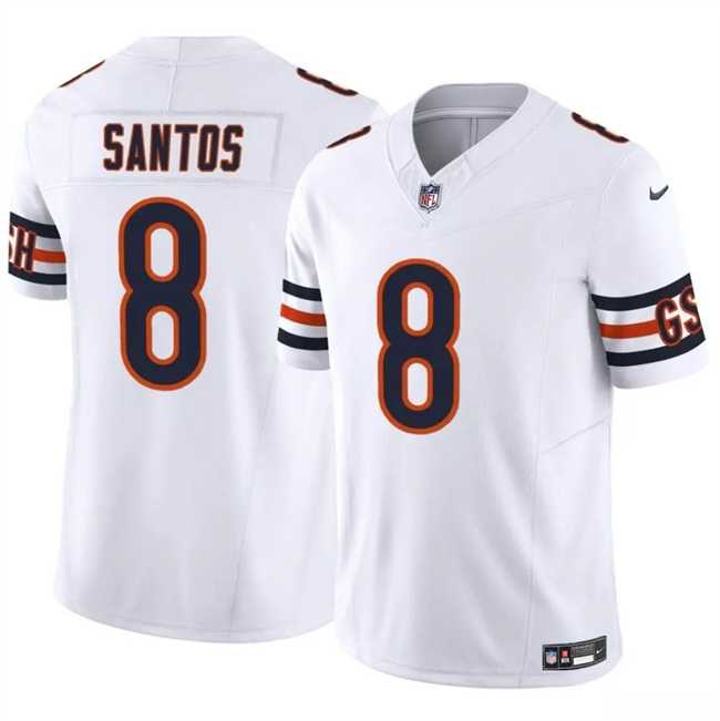 Men%27s Chicago Bears #8 Cairo Santos White 2025 F.U.S.E. Vapor Untouchable Limited Stitched Jersey Dzhi