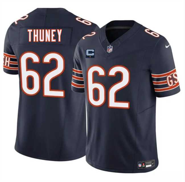 Men%27s Chicago Bears #62 Joe Thuney Navy 2025 F.U.S.E. With 1-Star C Patch Vapor Untouchable Limited Stitched Jersey Dzhi