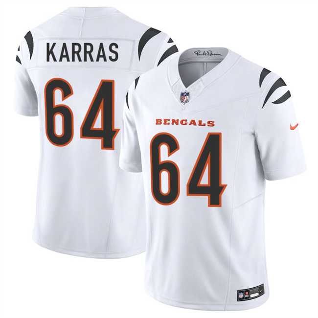Men%27s Cincinnati Bengals #64 Ted Karras White 2025 F.U.S.E. Vapor Untouchable Limited Stitched Jersey Dzhi