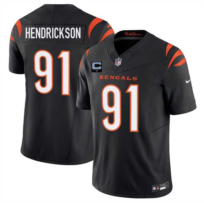 Men%27s Cincinnati Bengals #91 Trey Hendrickson Black 2025 F.U.S.E. With 1-Star C Patch Vapor Untouchable Limited Stitched Jersey Dzhi