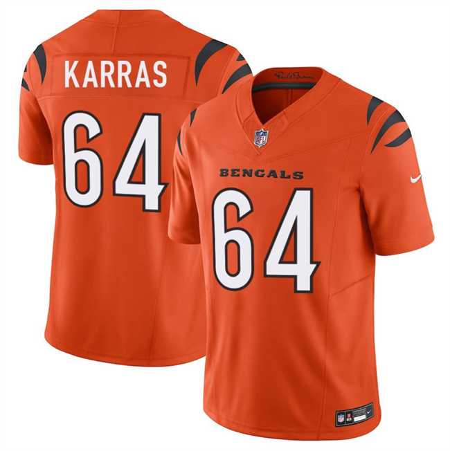 Men%27s Cincinnati Bengals #64 Ted Karras Orange 2025 F.U.S.E. Vapor Untouchable Limited Stitched Jersey Dzhi