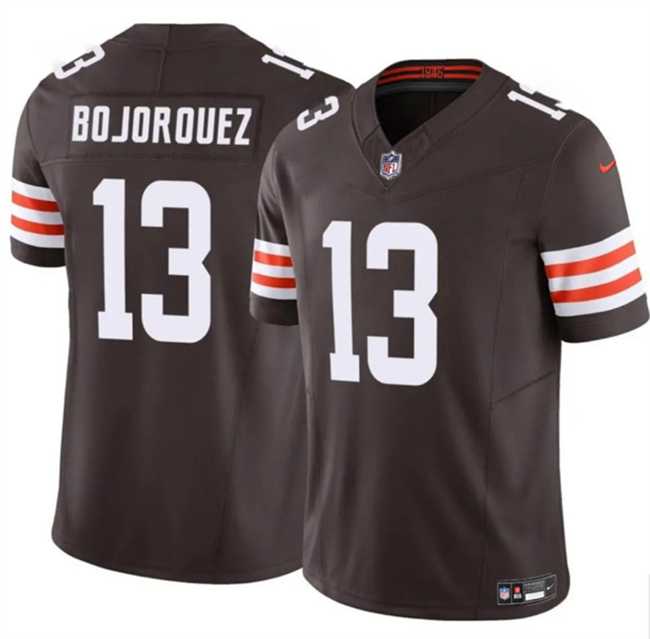 Men%27s Cleveland Browns #13 Corey Bojorquez Brown F.U.S.E. Vapor Limited Stitched Jersey Dzhi