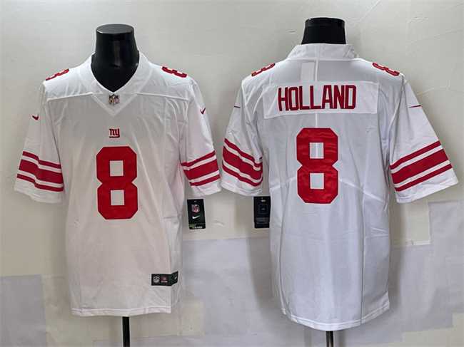 Men%27s New York Giants #8 Jevon Holland White 2025 Vapor Untouchable Limited Football Stitched Jersey