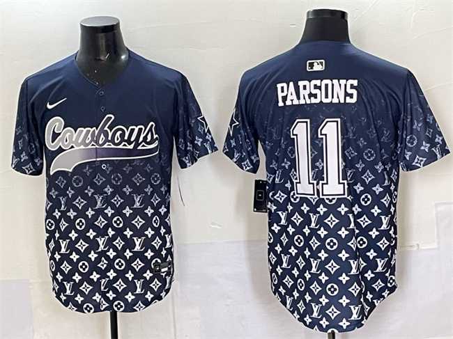 Men%27s Dallas Cowboys #11 Micah Parsons Navy Limited Stitched Baseball Jersey