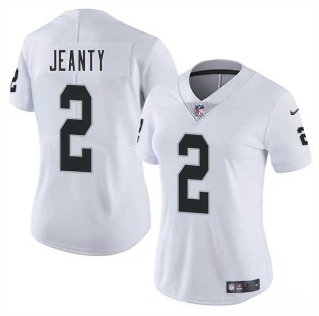 Women%27s Las Vegas Raiders #2 Ashton Jeanty White 2025 Vapor Stitched Jersey Dzhi