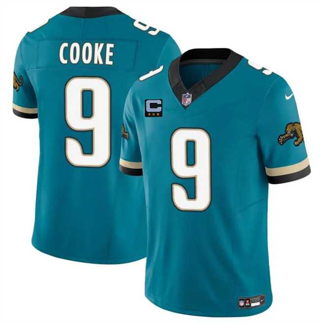 Men%27s Jacksonville Jaguars #9 Logan Cooke Teal 2025 F.U.S.E. With 3-Star C Patch Prowler Throwback Vapor Limited Stitched Jersey Dzhi