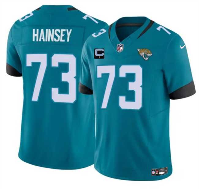 Men%27s Jacksonville Jaguars #73 Robert Hainsey Teal 2025 F.U.S.E. With 1-Star C Patch Vapor Untouchable Limited Stitched Jersey Dzhi