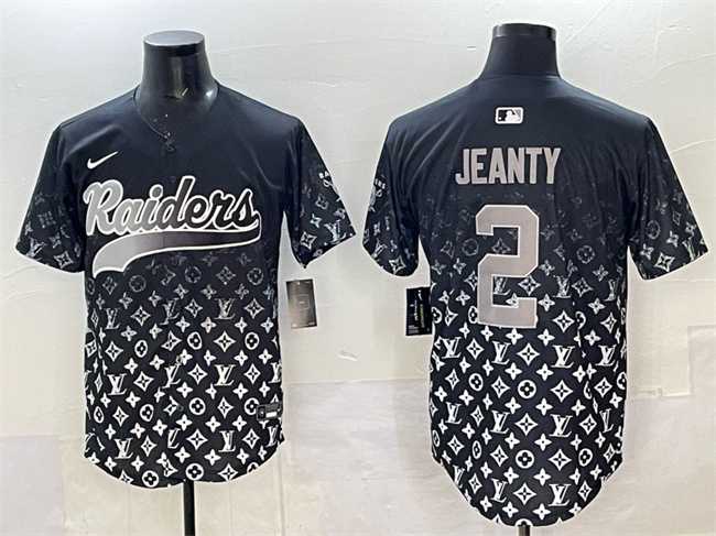 Men%27s Las Vegas Raiders #2 Ashton Jeanty Black Limited Stitched Baseball Jersey