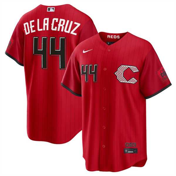 Men%27s Cincinnati Reds #44 Elly De La Cruz Red 2026 City Connect Stadium Stitched Jersey Dzhi