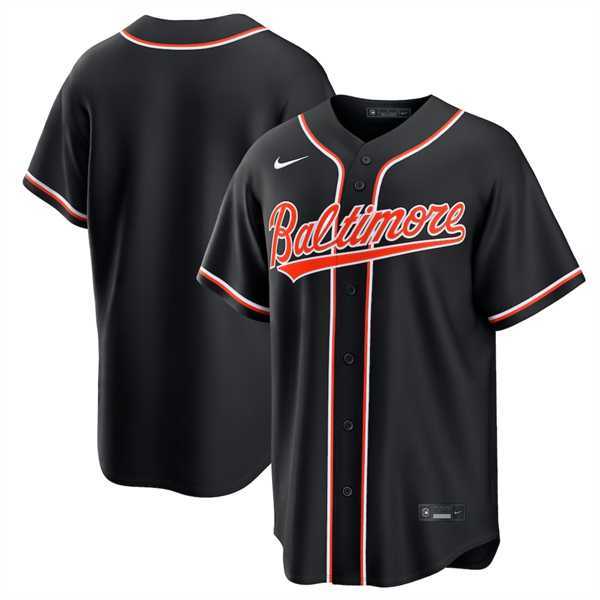 Men%27s Baltimore Orioles Blank Black Out Stitched Jersey Dzhi