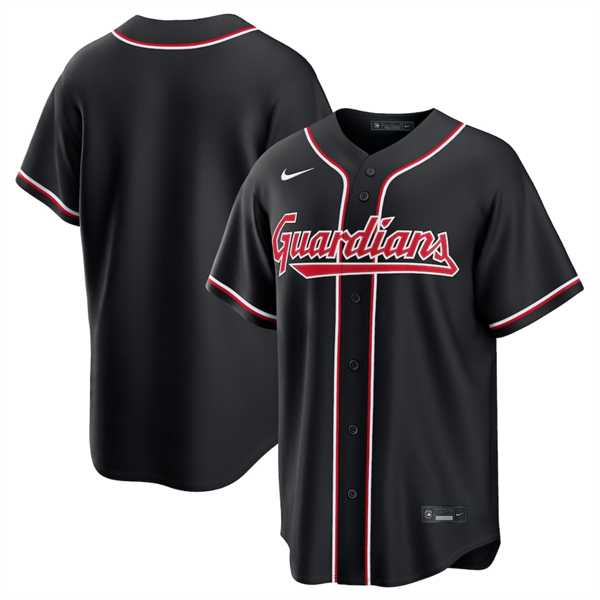 Men%27s Cleveland Guardians Blank 2026 Black Out Stitched Jersey Dzhi