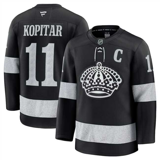 Men%27s Los Angeles Kings #11 Anze Kopitar Black Alternate Stitched Jersey Dzhi