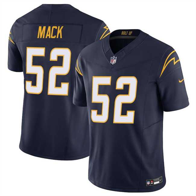 Men%27s Los Angeles Chargers #52 Khalil Mack Navy 2025 F.U.S.E Vapor Limited Stitched Jersey Dzhi