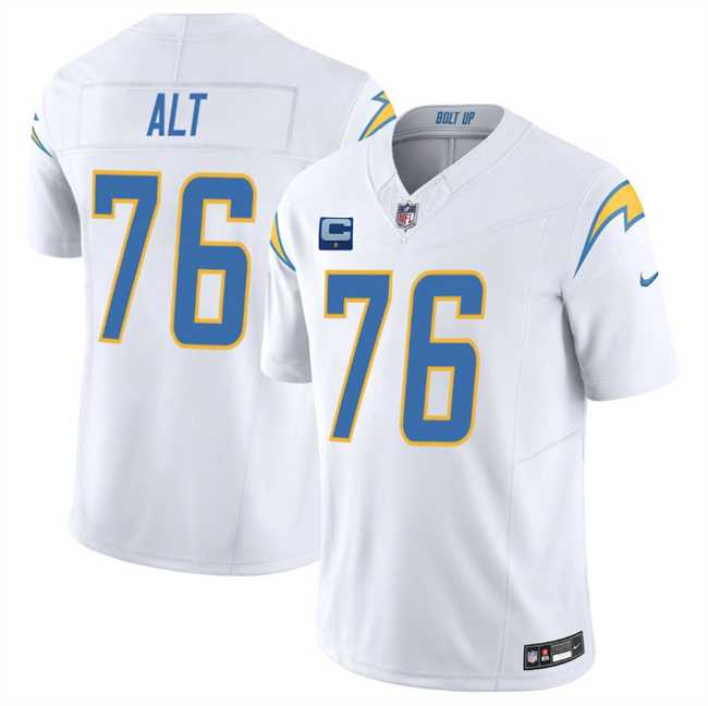 Men%27s Los Angeles Chargers #76 Joe Alt White 2025 F.U.S.E With 1-Star C Patch Vapor Limited Stitched Jersey Dzhi