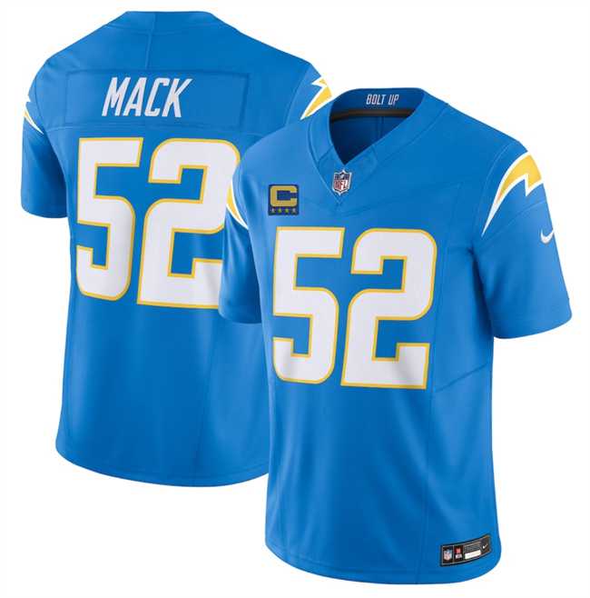 Men%27s Los Angeles Chargers #52 Khalil Mack Blue 2025 F.U.S.E With 4-Star C Patch Vapor Limited Stitched Jersey Dzhi