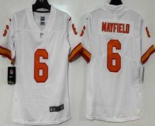 Women%27s Tampa Bay Buccaneers #6 Baker Mayfield Limited White Throwback Vapor Jersey
