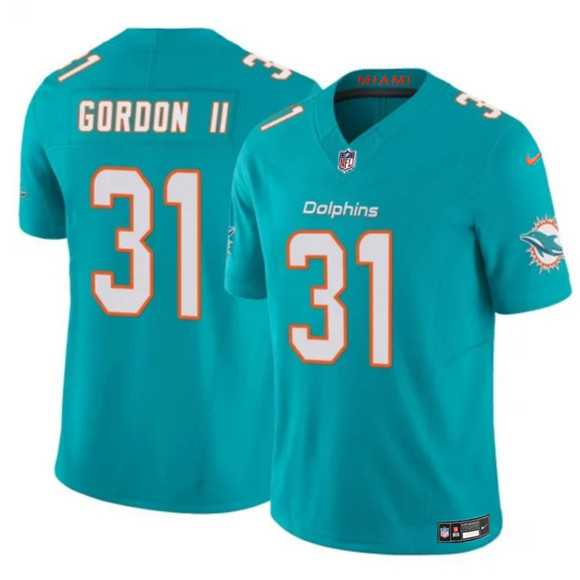 Men%27s Miami Dolphins #31 Ollie Gordon II Aqua 2025 F.U.S.E. Vapor Limited Stitched Jersey Dzhi