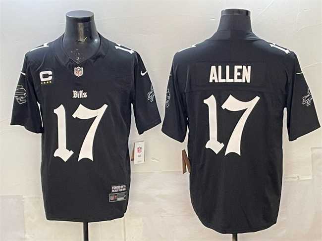 Men%27s Buffalo Bills #17 Josh Allen Black F.U.S.E. %27Gothic Cold Front Edition%27 With 4-Star C Patch Vapor Limited Stitched Jersey Dzhi