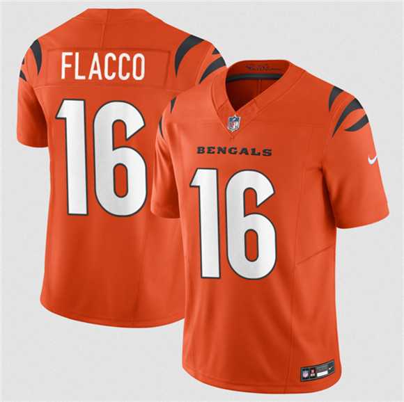 Men%27s Cincinnati Bengals #16 Joe Flacco Orange 2025 F.U.S.E. Vapor Untouchable Limited Stitched Jersey