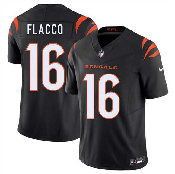 Men%27s Cincinnati Bengals #16 Joe Flacco Black 2025 F.U.S.E. Vapor Untouchable Limited Stitched Jersey