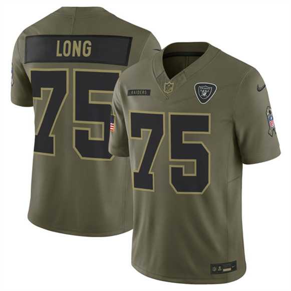 Men%27s Las Vegas Raiders #75 Howie Long Olive 2025 Salute to Service Limited Stitched Jersey Dyin
