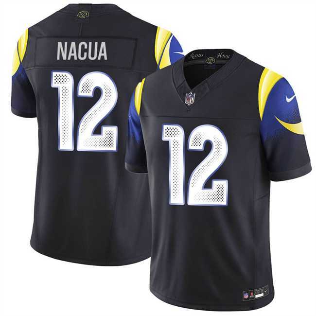 Men%27s Los Angeles Rams #12 Puka Nacua Black 2025 F.U.S.E. %27Rivalries%27 Vapor Limited Stitched Jersey Dzhi