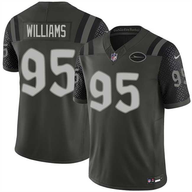 Men%27s New York Jets #95 Quinnen Williams Black 2025 F.U.S.E. %27Rivalries%27 Vapor Limited Stitched Jersey Dzhi