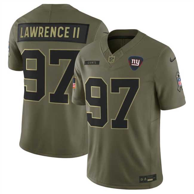 Men%27s New York Giants #97 Dexter Lawrence II Olive 2025 F.U.S.E. Salute to Service Limited Stitched Jersey Dyin