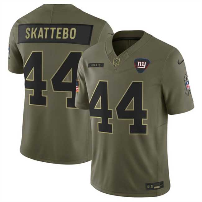 Men%27s New York Giants #44 Cam Skattebo Olive 2025 F.U.S.E. Salute to Service Limited Stitched Jersey Dyin