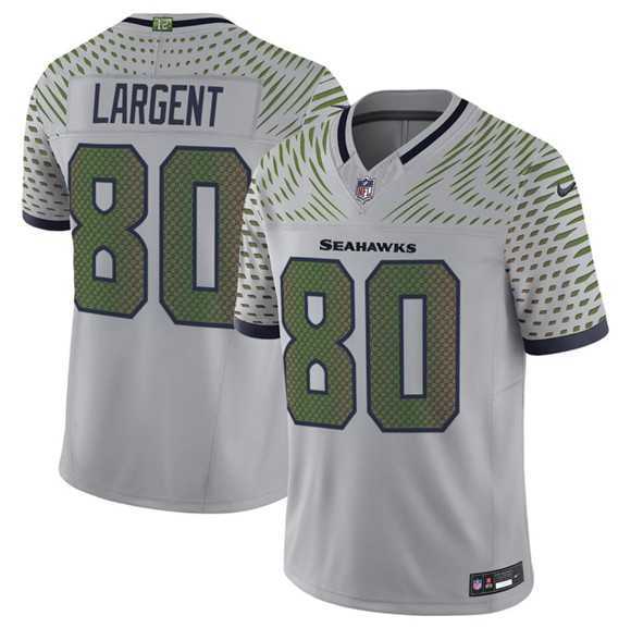 Men%27s Seattle Seahawks #80 Steve Largent Gray 2025 F.U.S.E. %27Rivalries%27 Vapor Limited Stitched Jersey Dzhi