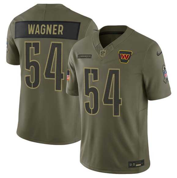 Men%27s Washington Commanders #54 Bobby Wagner Olive 2025 Salute to Service Limited Stitched Jersey Dyin