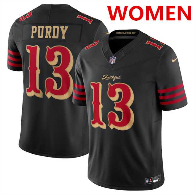 Women%27s San Francisco 49ers #13 Brock Purdy Black 2025 F.U.S.E. %27Rivalries%27 Vapor Limited Stitched Jersey Dzhi