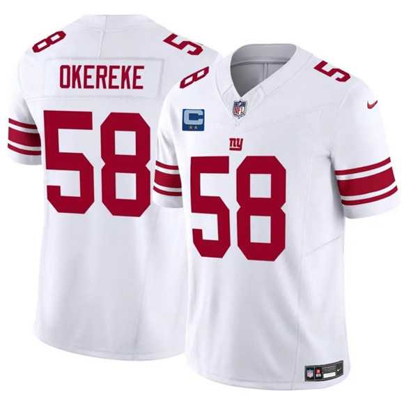 Men%27s New York Giants #58 Bobby Okereke White 2025 F.U.S.E. With 2-Star C Patch Vapor Untouchable Limited Stitched Jersey Dzhi
