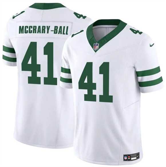 Men%27s New York Jets #41 Marcelino McCrary-Ball White 2025 F.U.S.E. Vapor Untouchable Limited Stitched Jersey Dzhi