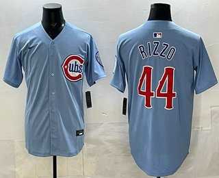 Men%27s Chicago Cubs #44 Anthony Rizzo Baby Blue Limited Jersey